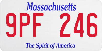 MA license plate 9PF246