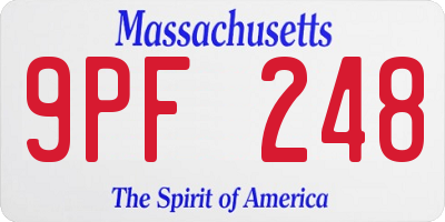 MA license plate 9PF248
