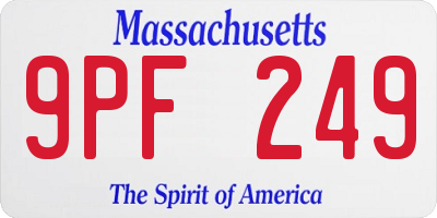 MA license plate 9PF249