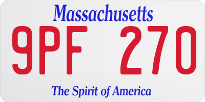 MA license plate 9PF270