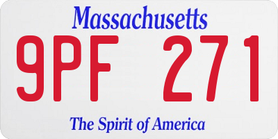 MA license plate 9PF271