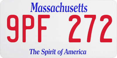 MA license plate 9PF272