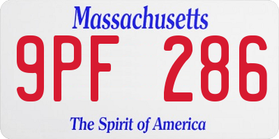 MA license plate 9PF286