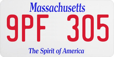 MA license plate 9PF305