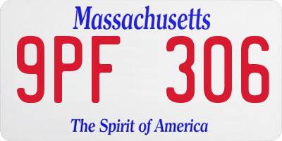 MA license plate 9PF306