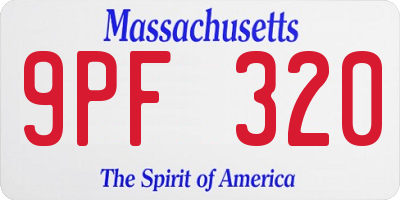 MA license plate 9PF320