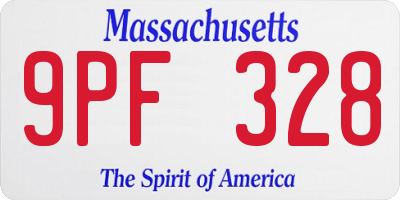 MA license plate 9PF328