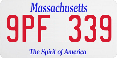 MA license plate 9PF339