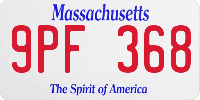 MA license plate 9PF368