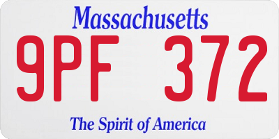 MA license plate 9PF372