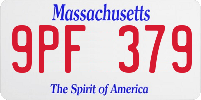 MA license plate 9PF379