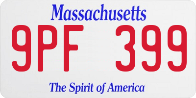 MA license plate 9PF399
