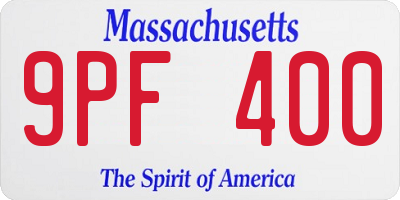 MA license plate 9PF400