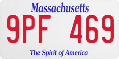 MA license plate 9PF469