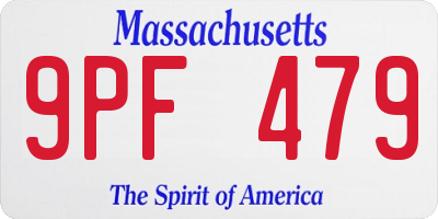 MA license plate 9PF479
