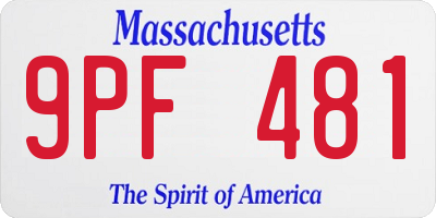 MA license plate 9PF481