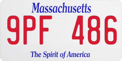 MA license plate 9PF486