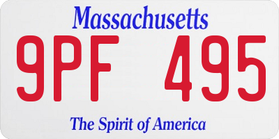 MA license plate 9PF495