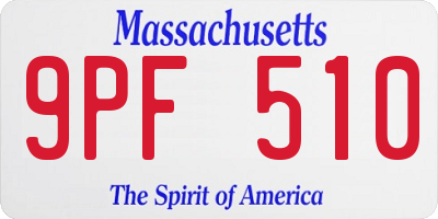MA license plate 9PF510