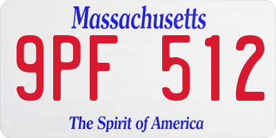 MA license plate 9PF512