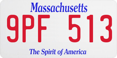 MA license plate 9PF513