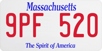 MA license plate 9PF520