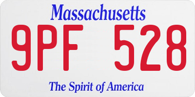 MA license plate 9PF528