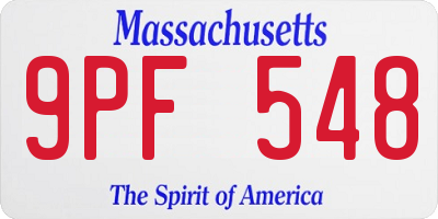 MA license plate 9PF548