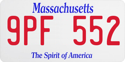 MA license plate 9PF552