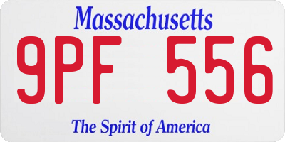 MA license plate 9PF556