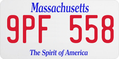MA license plate 9PF558