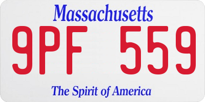MA license plate 9PF559