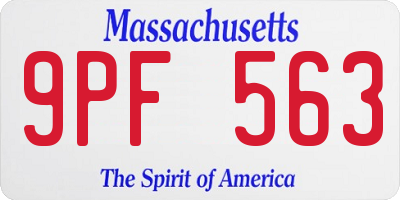 MA license plate 9PF563