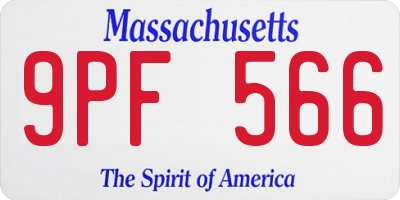 MA license plate 9PF566