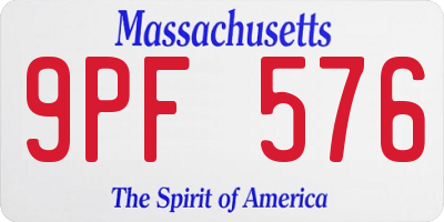 MA license plate 9PF576