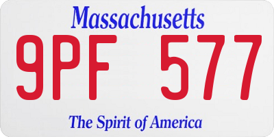 MA license plate 9PF577