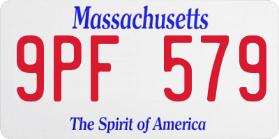 MA license plate 9PF579