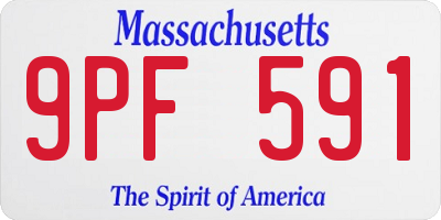 MA license plate 9PF591