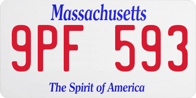 MA license plate 9PF593