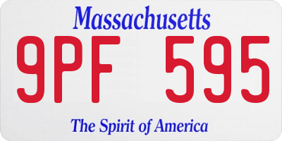 MA license plate 9PF595