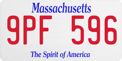 MA license plate 9PF596