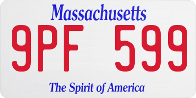 MA license plate 9PF599
