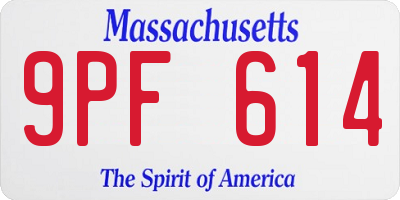 MA license plate 9PF614