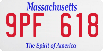 MA license plate 9PF618
