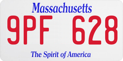MA license plate 9PF628