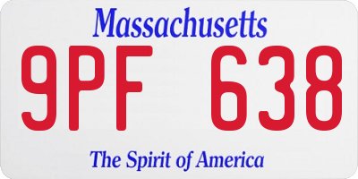 MA license plate 9PF638