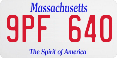 MA license plate 9PF640