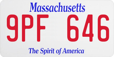 MA license plate 9PF646