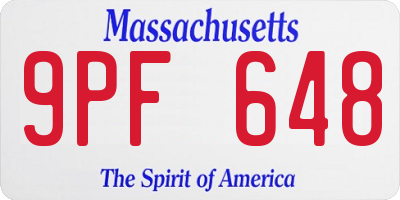 MA license plate 9PF648