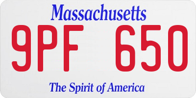 MA license plate 9PF650